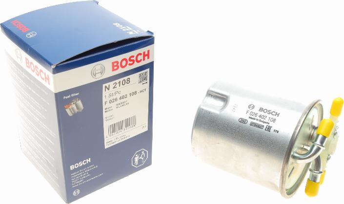 BOSCH F 026 402 108 - Degvielas filtrs ps1.lv