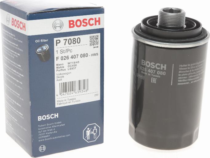 BOSCH F 026 407 080 - Eļļas filtrs ps1.lv