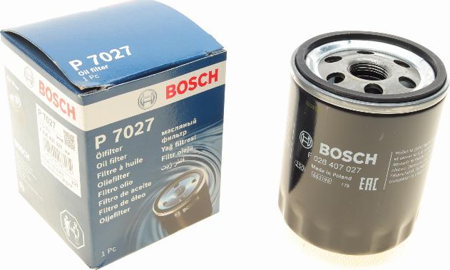 BOSCH F 026 407 027 - Eļļas filtrs ps1.lv