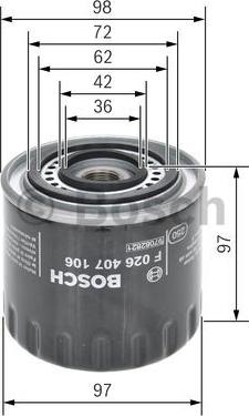 BOSCH F 026 407 106 - Eļļas filtrs ps1.lv