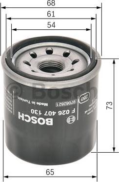 BOSCH F 026 407 130 - Eļļas filtrs ps1.lv