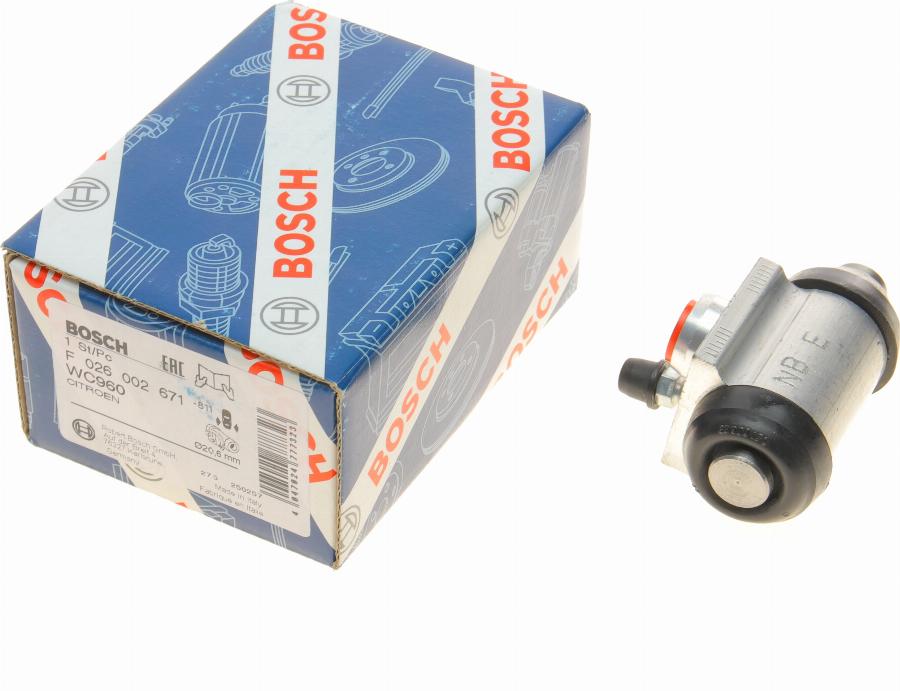 BOSCH F 026 002 671 - Riteņa bremžu cilindrs ps1.lv