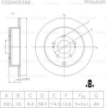 BOSCH F 026 A09 349 - Bremžu diski ps1.lv