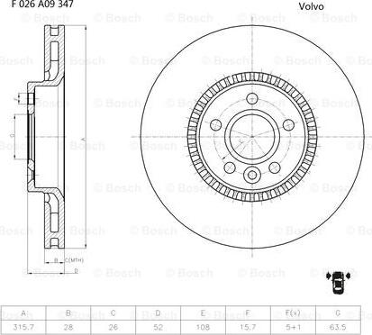 BOSCH F 026 A09 347 - Bremžu diski ps1.lv