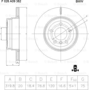 BOSCH F 026 A09 382 - Bremžu diski ps1.lv