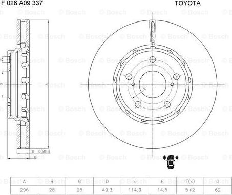 BOSCH F 026 A09 337 - Bremžu diski ps1.lv