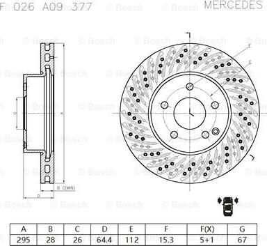 BOSCH F 026 A09 377 - Bremžu diski ps1.lv