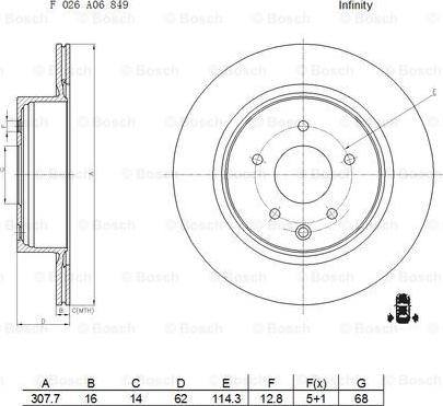 BOSCH F 026 A06 849 - Bremžu diski ps1.lv