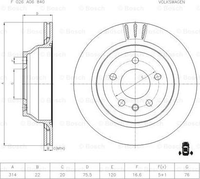 BOSCH F 026 A06 840 - Bremžu diski ps1.lv