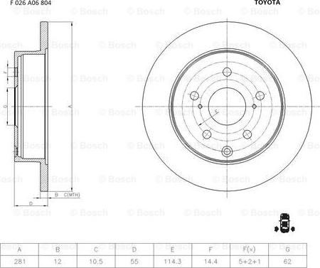 BOSCH F 026 A06 804 - Bremžu diski ps1.lv