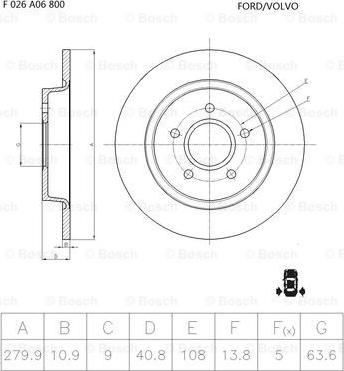 BOSCH F 026 A06 800 - Bremžu diski ps1.lv