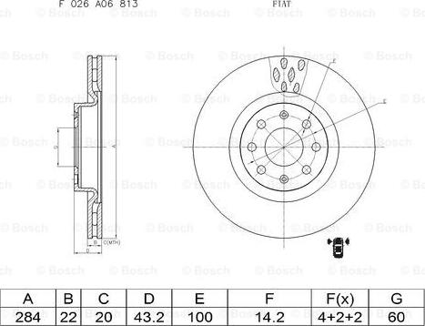 BOSCH F 026 A06 813 - Bremžu diski ps1.lv