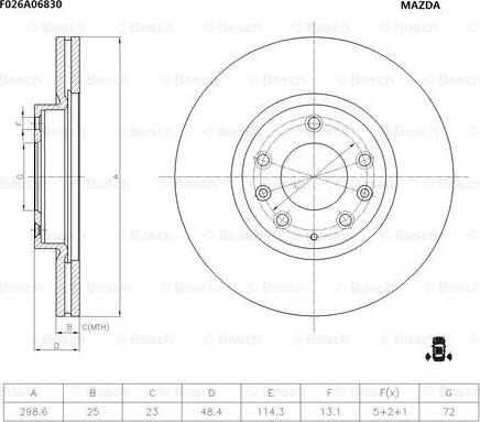 BOSCH F 026 A06 830 - Bremžu diski ps1.lv