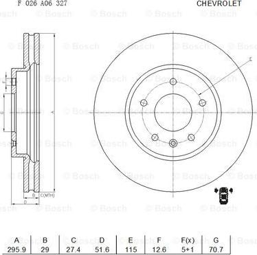 BOSCH F 026 A06 327 - Bremžu diski ps1.lv