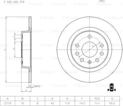 BOSCH F 026 A06 378 - Bremžu diski ps1.lv