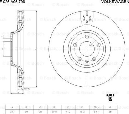 BOSCH F 026 A06 796 - Bremžu diski ps1.lv