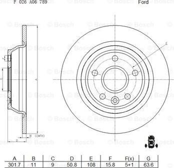 BOSCH F 026 A06 789 - Bremžu diski ps1.lv