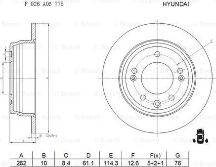 BOSCH F 026 A06 775 - Bremžu diski ps1.lv