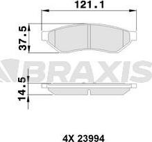 Braxis AA0488 - Bremžu uzliku kompl., Disku bremzes ps1.lv