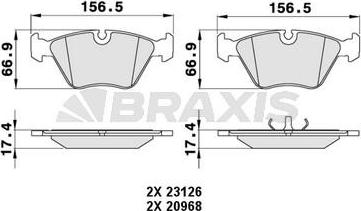 Braxis AA0472 - Bremžu uzliku kompl., Disku bremzes ps1.lv