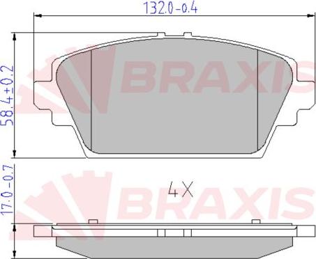 Braxis AA0644 - Bremžu uzliku kompl., Disku bremzes ps1.lv