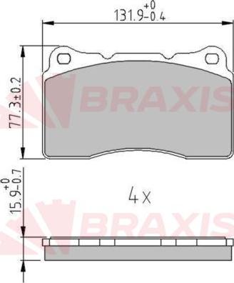 Braxis AA0651 - Bremžu uzliku kompl., Disku bremzes ps1.lv