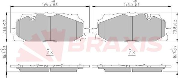 Braxis AA0666 - Bremžu uzliku kompl., Disku bremzes ps1.lv