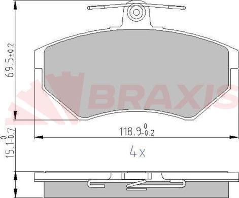 Braxis AA0616 - Bremžu uzliku kompl., Disku bremzes ps1.lv