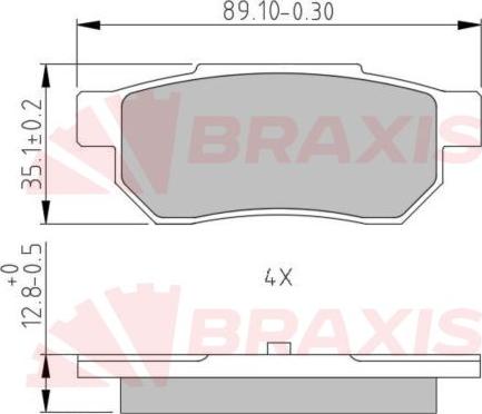 Braxis AA0633 - Bremžu uzliku kompl., Disku bremzes ps1.lv