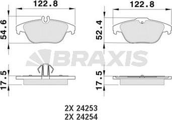 Braxis AA0091 - Bremžu uzliku kompl., Disku bremzes ps1.lv