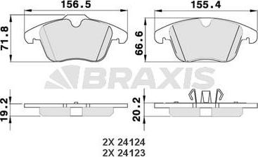 Braxis AA0044 - Bremžu uzliku kompl., Disku bremzes ps1.lv