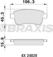 Braxis AA0087 - Bremžu uzliku kompl., Disku bremzes ps1.lv