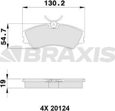 Braxis AA0191 - Bremžu uzliku kompl., Disku bremzes ps1.lv