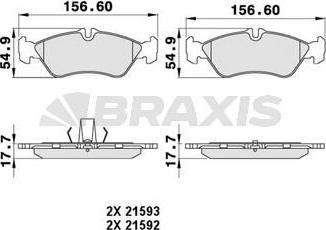 Braxis AA0198 - Bremžu uzliku kompl., Disku bremzes ps1.lv