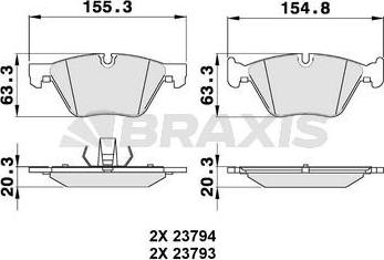 Braxis AA0143 - Bremžu uzliku kompl., Disku bremzes ps1.lv