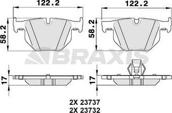 Braxis AA0157 - Bremžu uzliku kompl., Disku bremzes ps1.lv