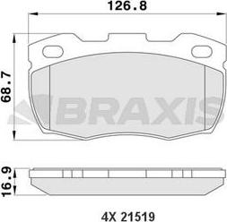 Braxis AA0165 - Bremžu uzliku kompl., Disku bremzes ps1.lv