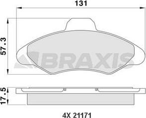 Braxis AA0185 - Bremžu uzliku kompl., Disku bremzes ps1.lv