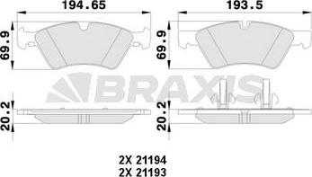 Braxis AA0123 - Bremžu uzliku kompl., Disku bremzes ps1.lv