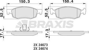 Braxis AA0178 - Bremžu uzliku kompl., Disku bremzes ps1.lv