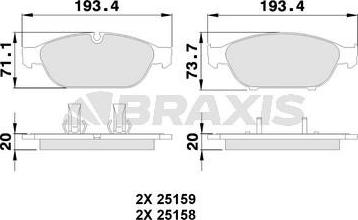 Braxis AA0393 - Bremžu uzliku kompl., Disku bremzes ps1.lv