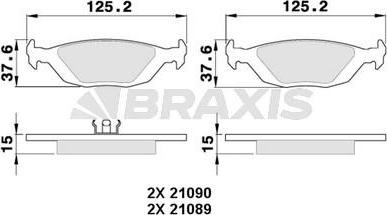 Braxis AA0344 - Bremžu uzliku kompl., Disku bremzes ps1.lv