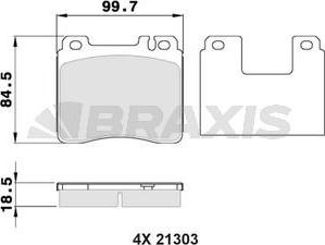 Braxis AA0306 - Bremžu uzliku kompl., Disku bremzes ps1.lv