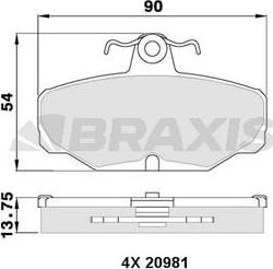 Braxis AA0325 - Bremžu uzliku kompl., Disku bremzes ps1.lv