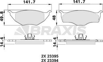 Braxis AA0326 - Bremžu uzliku kompl., Disku bremzes ps1.lv