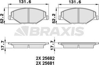 Braxis AA0258 - Bremžu uzliku kompl., Disku bremzes ps1.lv