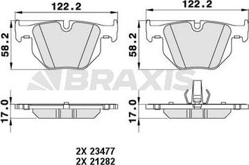 Braxis AA0230 - Bremžu uzliku kompl., Disku bremzes ps1.lv