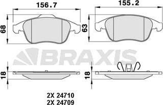 Braxis AA0222 - Bremžu uzliku kompl., Disku bremzes ps1.lv