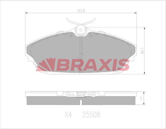 Braxis AA0763 - Bremžu uzliku kompl., Disku bremzes ps1.lv