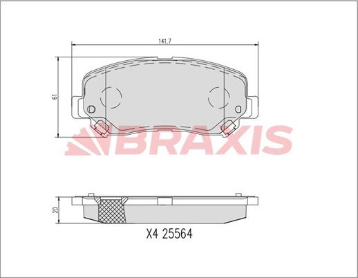 Braxis AA0737 - Bremžu uzliku kompl., Disku bremzes ps1.lv